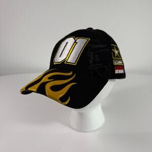 NASCAR 01 U.S. Army Racing Hat Black Flame Strapback Cap